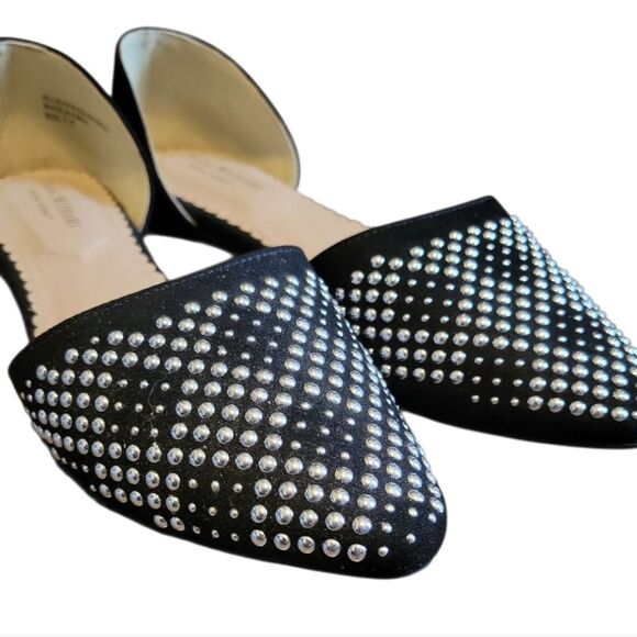 Isaac Mizrahi D'Orsay Black Suede Studded Pointed Toe Loafer Ballet Flats 7.5 - Picture 7 of 12